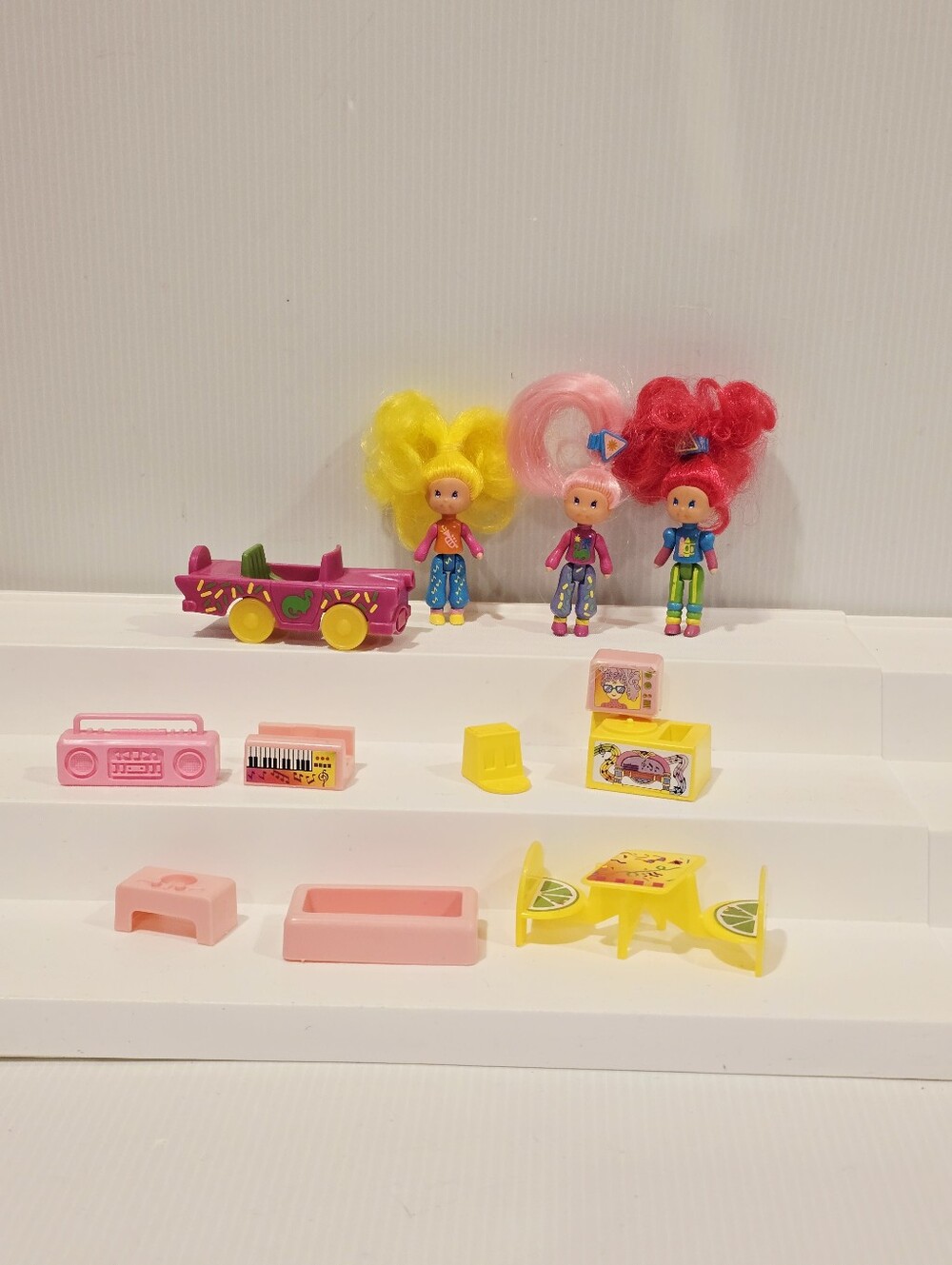 Vintage 1987 Wee Wild Things Dolls and Accessories Set Mattel